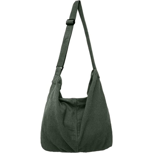 Unisex Corduroy Hobo Shoulder Bag - Large Sr & Men - Everyday, :[ - Picture 1 of 7